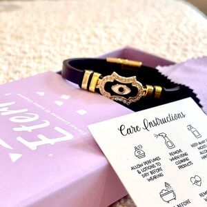 Evil Eye Men leather bracelet